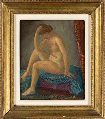 JOHN SLOAN Nude Sketch (Seated Female Nude).